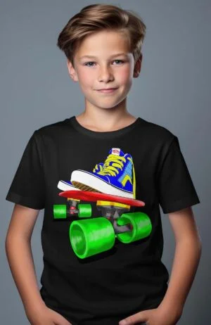 T-shirt Garçon – Skate shoes – Noir