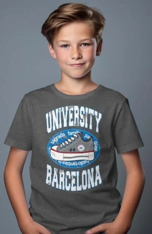 T-shirt Garçon – university barcelona – Gris