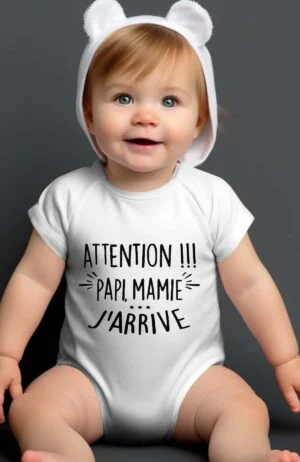 Body Loud + Proud 201 - 100% Coton - Manches Courtes Sans Col - Mixte Bébé - Lavage Machine - Fermeture Boutons-pression