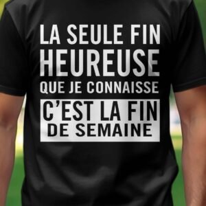 T-shirt Homme – FIN heureuse – Noir