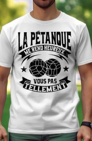 T-shirt Homme – la petanque – Blanc
