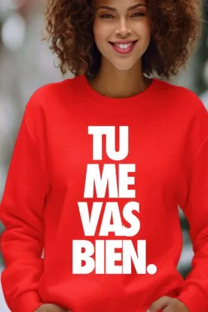 me va bien – Sweat Col Rond Femme – Rouge
