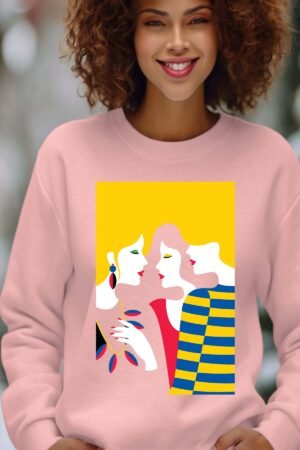 Sweat Col Rond Femme en Gros | 3 girls Pa2