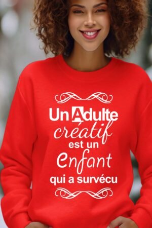 Adulte créatif – Sweat Col Rond Femme – Rouge