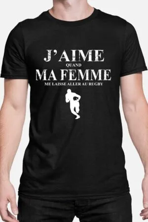Aime femme Rugby – Tshirt Homme – Noir