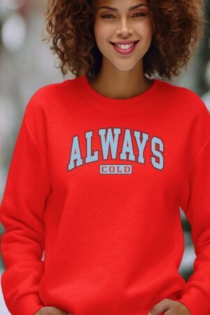 AlwaysCold – Sweat Col Rond Femme – Rouge
