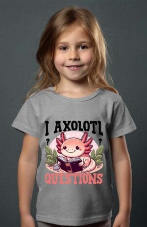 Axolotl read – Tshirt Fille – Gris