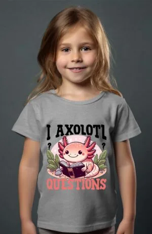 Axolotl read – Tshirt Fille – Gris