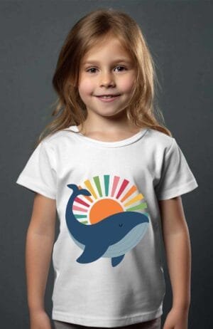 T-shirt Fille en Gros | Baleine zen