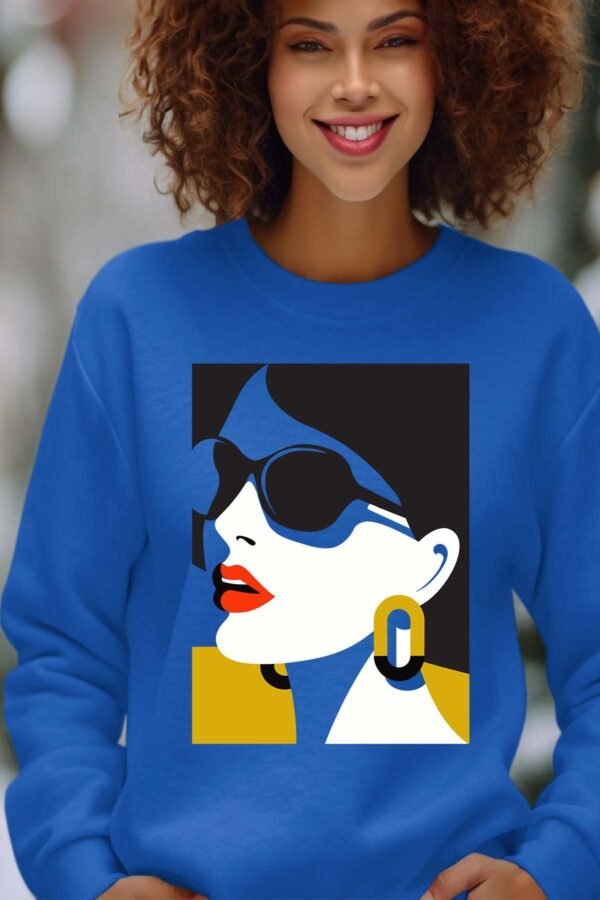 Sweat Col Rond Femme en Gros | Blue face V25