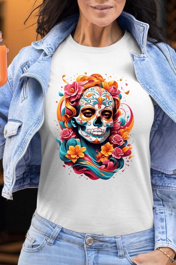 Calavera Florale - Tshirt Femme