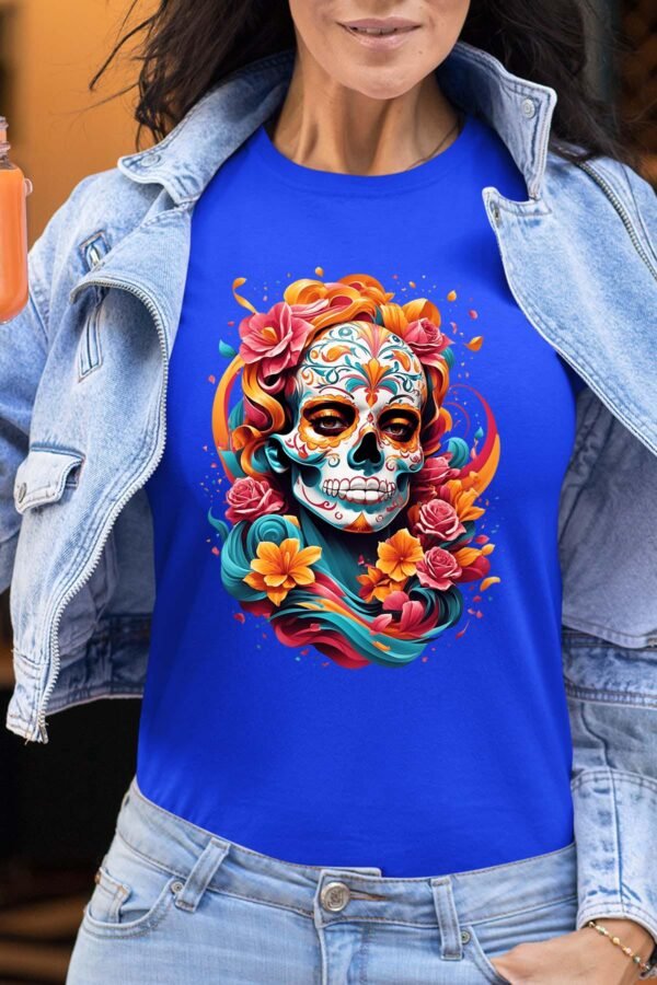 Calavera Florale - Tshirt Femme