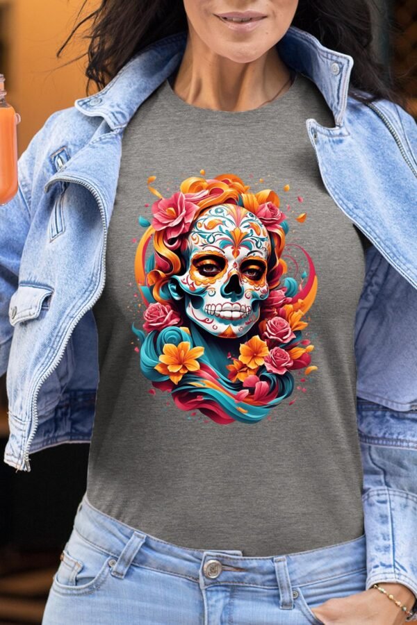 Calavera Florale - Tshirt Femme