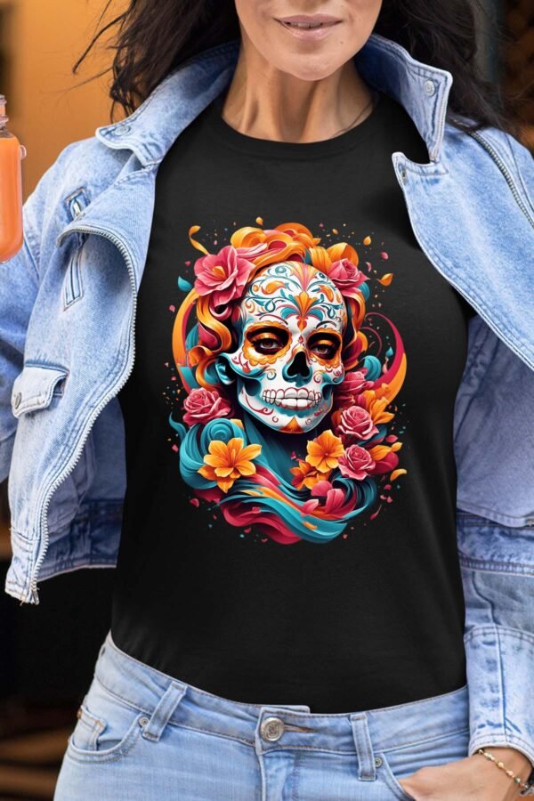 Calavera Florale - Tshirt Femme