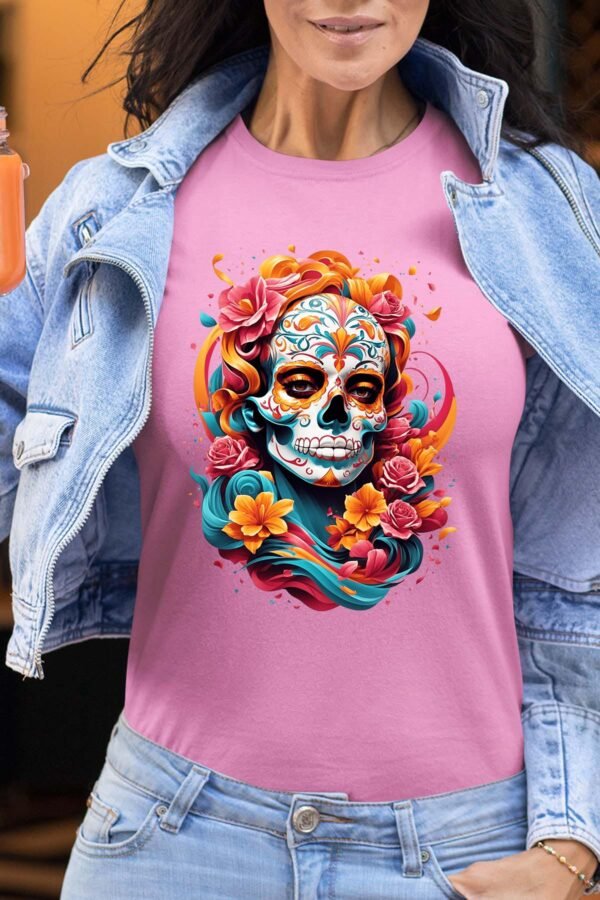 Calavera Florale - Tshirt Femme