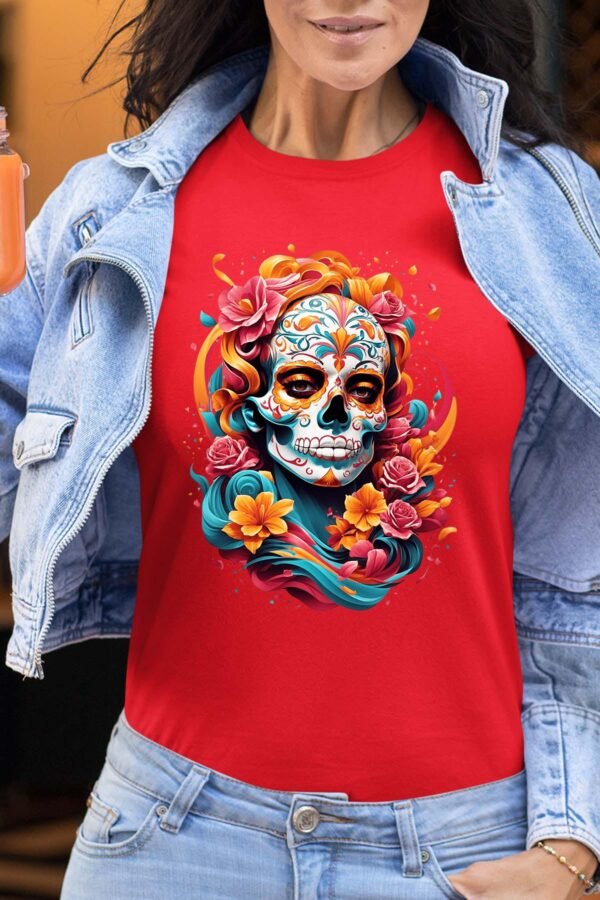 Calavera Florale - Tshirt Femme