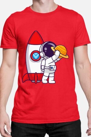 Decollage fusée – Tshirt Homme – Rouge