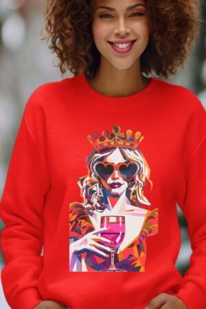 Q Glasse – Sweat Col Rond Femme – Rouge