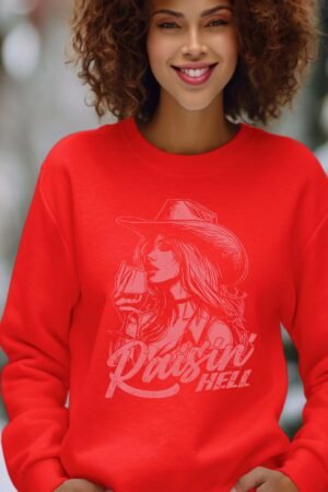 Raisin’ hell – Sweat Col Rond Femme – Rouge