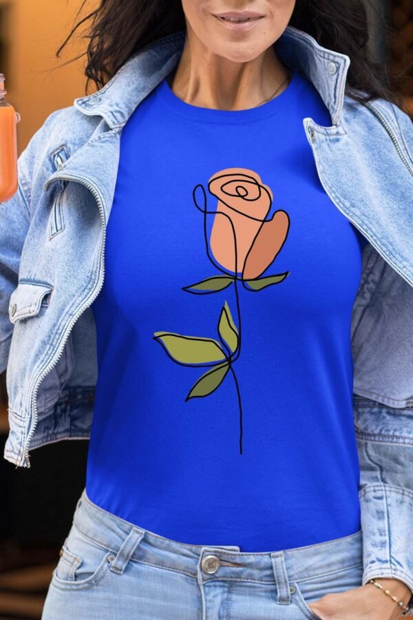 Rose lineart - Tshirt Femme