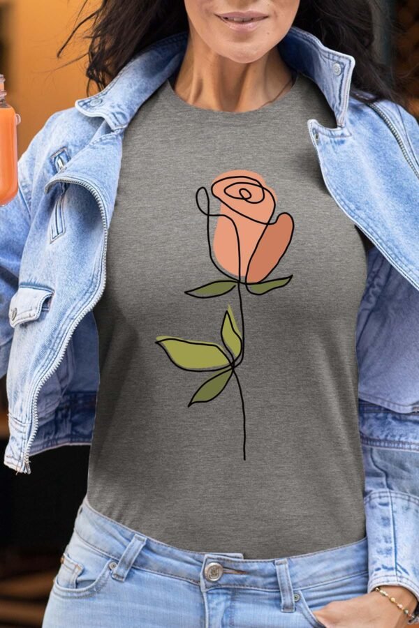 Rose lineart - Tshirt Femme