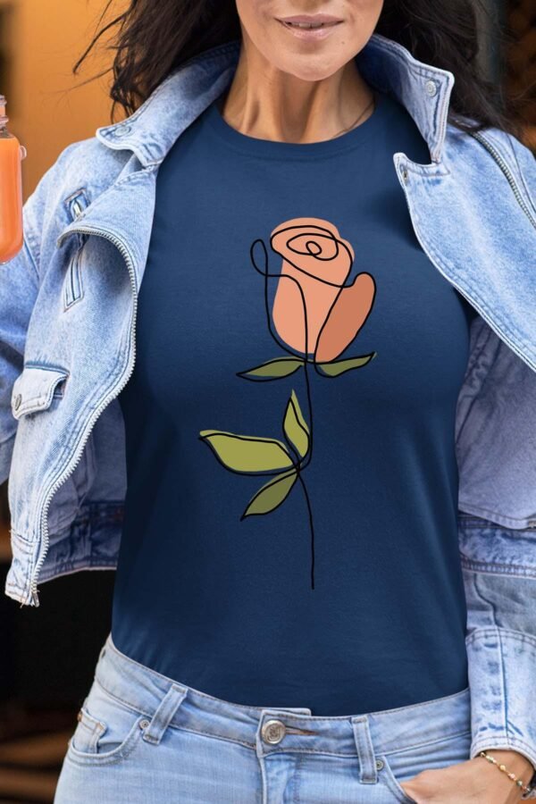 Rose lineart - Tshirt Femme