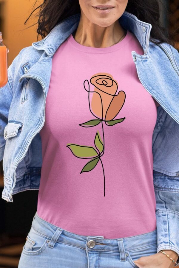 Rose lineart - Tshirt Femme