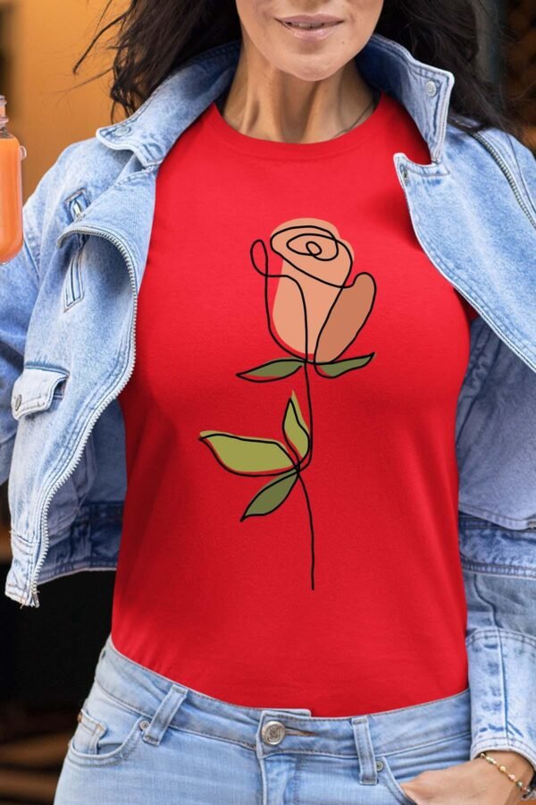 Rose lineart - Tshirt Femme