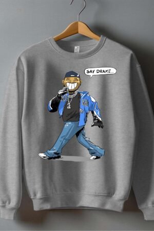 Say Drake – Sweat Col Rond Homme – Gris