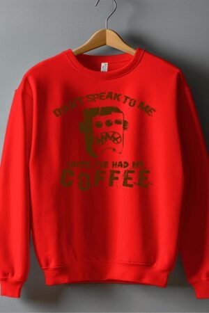 Until coffee – Sweat Col Rond Homme – Rouge