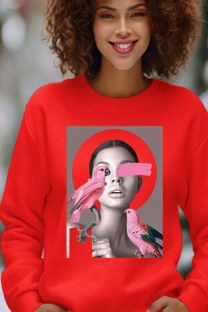 Yellow girl 2Pa – Sweat Col Rond Femme – Rouge