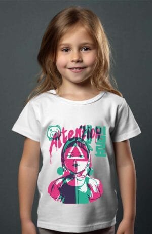 T-shirt Fille en Gros | attention squid