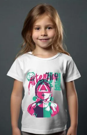 T-shirt Fille en Gros | attention squid