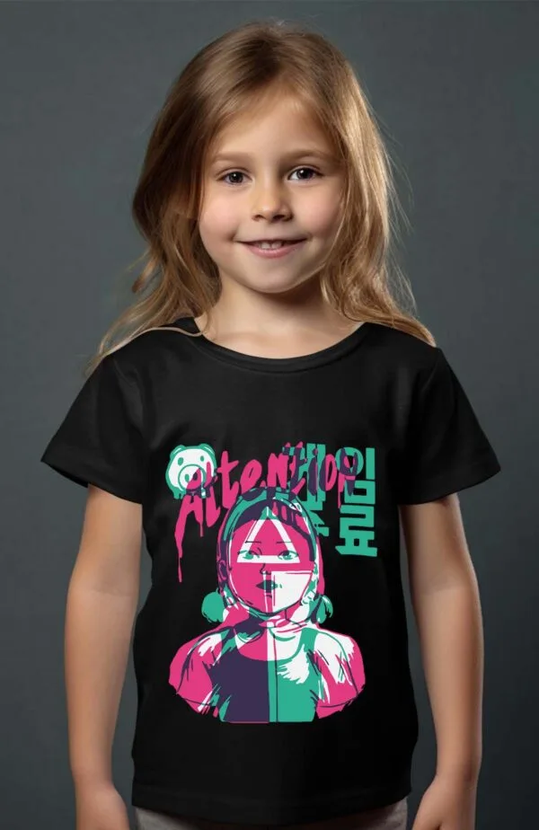 T-shirt Fille en Gros | attention squid