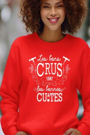bon crus – Sweat Col Rond Femme – Rouge