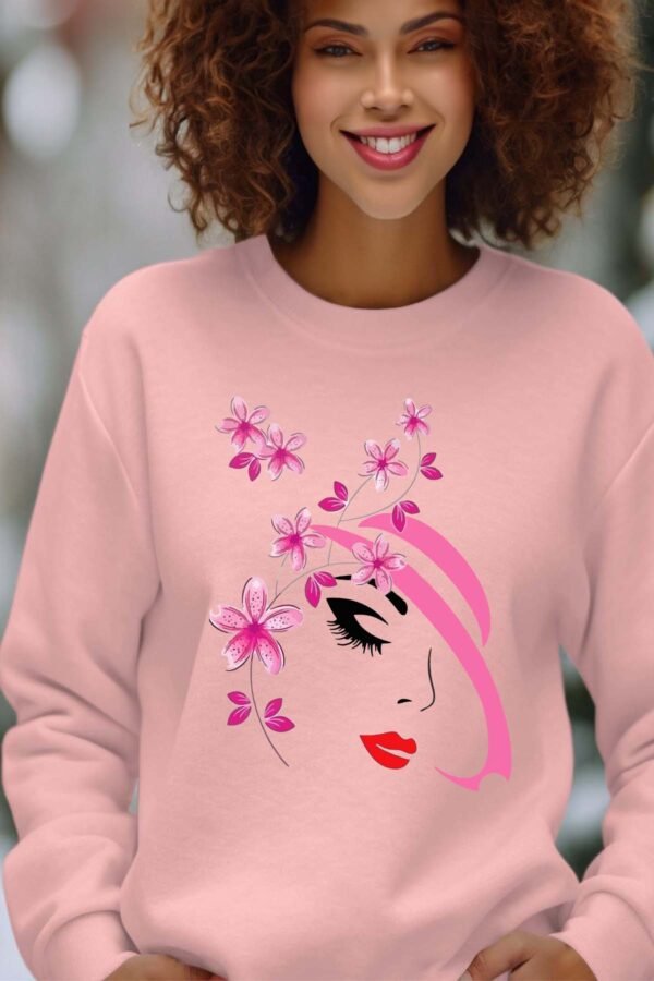 Sweat Col Rond Femme en Gros | chapeau rose