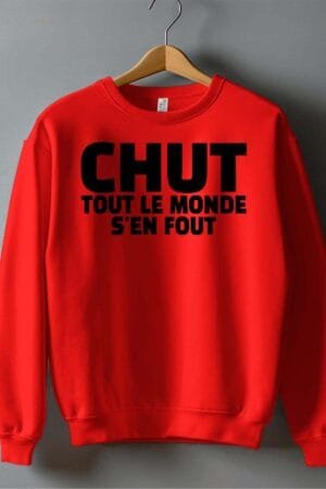 chut fout – Sweat Col Rond Homme – Rouge