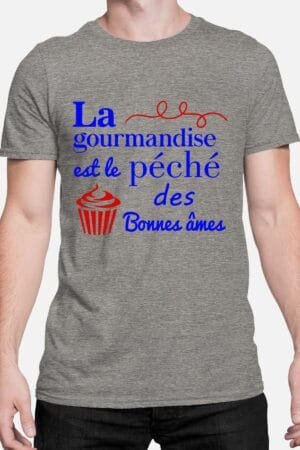 gourmandise péché – Tshirt Homme – Gris