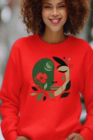 head lune – Sweat Col Rond Femme – Rouge