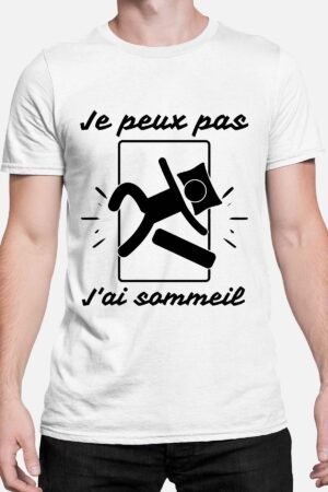peux pas sommeil – Tshirt Homme – Blanc