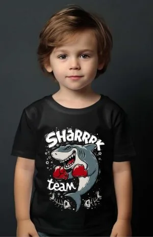 sharrrk Team – Tshirt Garçon – Noir
