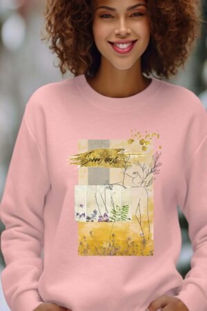 sunny days – Sweat Col Rond Femme – Rose