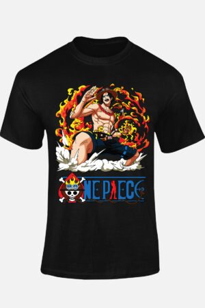 Portgas Fire – Tshirt – Noir