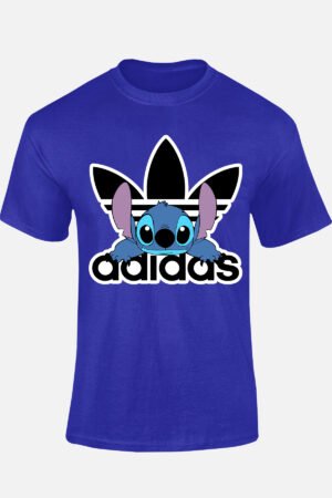 Stich adid allongé – Tshirt – Bleu Roi