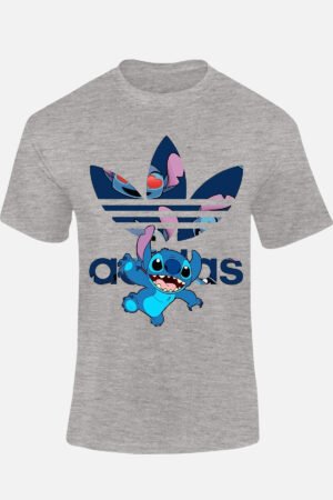 Stitch Patern Adid – Tshirt – Gris