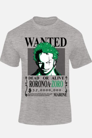 Wanted Roronoa – Tshirt – Gris