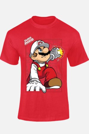 super mario feu – Tshirt – Rouge