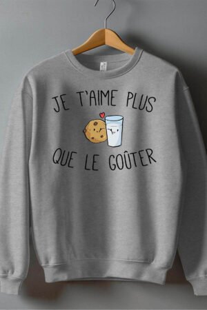 Aime plus gouter – Sweat Col Rond Garçon – Gris