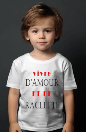 Amour Raclette – Tshirt Garçon – Blanc