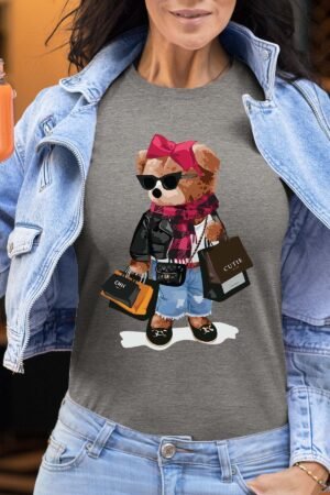 Bear Addict – Tshirt Femme – Gris